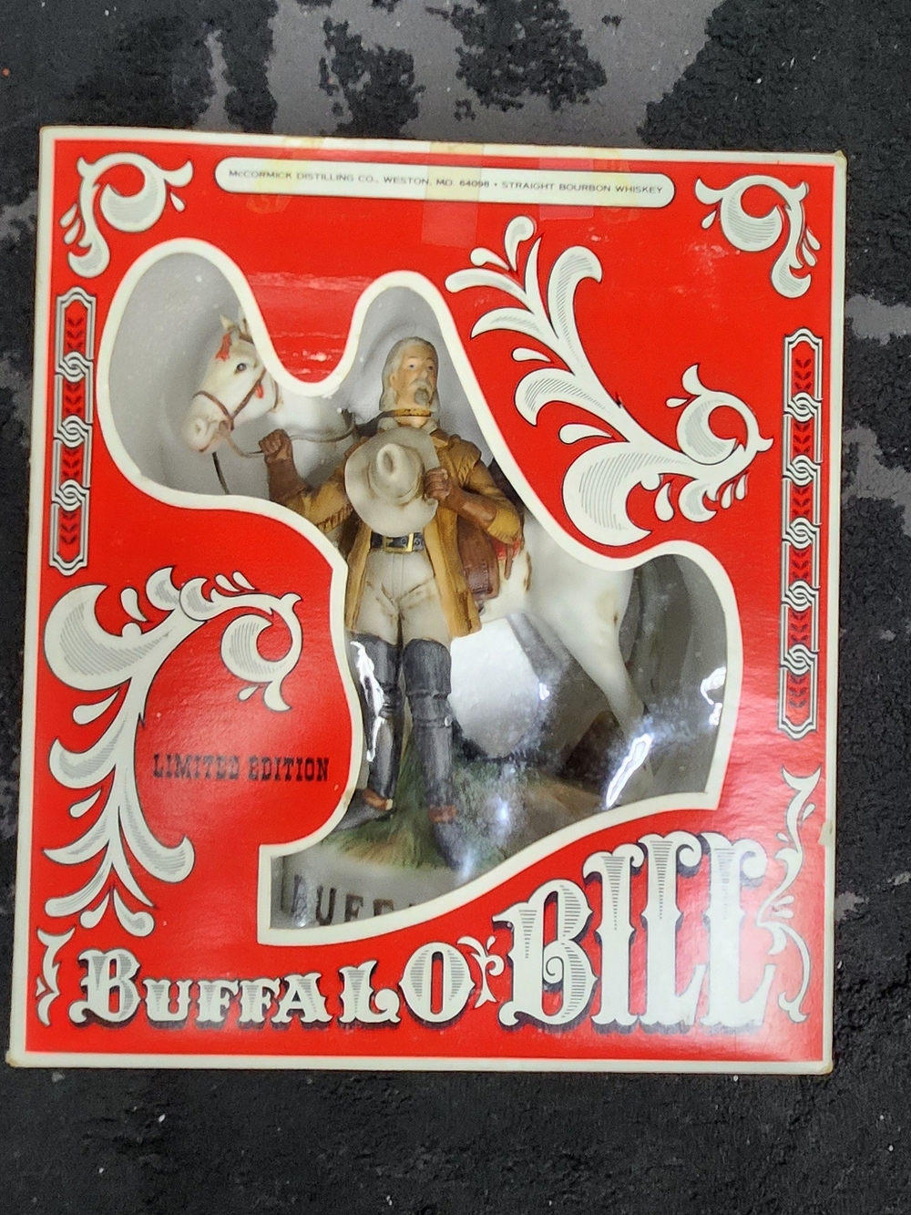 Vintage McCormick Buffalo Bill Limited Edition Bourbon Whiskey Decanter NIB